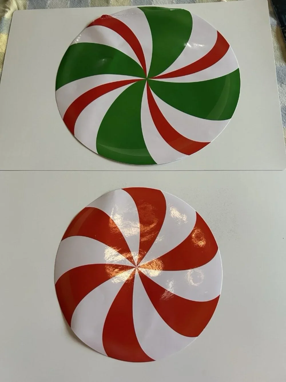 Large And Small Christmas Candy Stickers Lollipop Shape